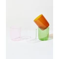 House of Nunu - Belly Cups Set of 4 - Home (Pink, Clear, Amber, Green) Belly Cups Set of 4