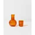 House of Nunu - Belly Carafe and Cup Set - Home (Amber) Belly Carafe and Cup Set