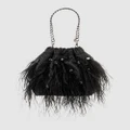 Olga Berg - Livvy Feather Pouch - Clutches (Black) Livvy Feather Pouch
