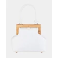 Olga Berg - Piper Straw Handle Bag - Clutches (White) Piper Straw Handle Bag
