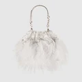 Olga Berg - Livvy Feather Pouch - Clutches (White) Livvy Feather Pouch