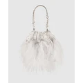 Olga Berg - Livvy Feather Pouch - Clutches (White) Livvy Feather Pouch
