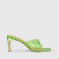 Siren - Kallie Block Heel Mules - Sandals (Lime Green Vinylite) Kallie Block Heel Mules