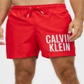 Calvin Klein - Medium Drawstring Swim Shorts - Swimwear (Cajun Red) Medium Drawstring Swim Shorts