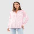 Ripe Maternity - Emmy Stripe Shirt - Shirts & Polos (pink) Emmy Stripe Shirt