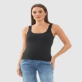 Ripe Maternity - Luxe Knit Tank Top - T-Shirts & Singlets (black) Luxe Knit Tank Top