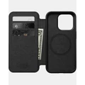 Nomad - iPhone 15 Pro Leather Folio Phone Case - Tech Accessories (Black) iPhone 15 Pro Leather Folio Phone Case
