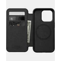 Nomad - iPhone 15 Pro Leather Folio Phone Case - Tech Accessories (Brown) iPhone 15 Pro Leather Folio Phone Case