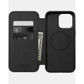 Nomad - iPhone 15 Pro Max Leather Folio Phone Case - Tech Accessories (Brown) iPhone 15 Pro Max Leather Folio Phone Case