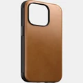 Nomad - iPhone 15 Pro Leather Phone Case - Tech Accessories (English Tan) iPhone 15 Pro Leather Phone Case