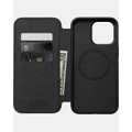 Nomad - iPhone 15 Pro Max Leather Folio Phone Case - Tech Accessories (Black) iPhone 15 Pro Max Leather Folio Phone Case