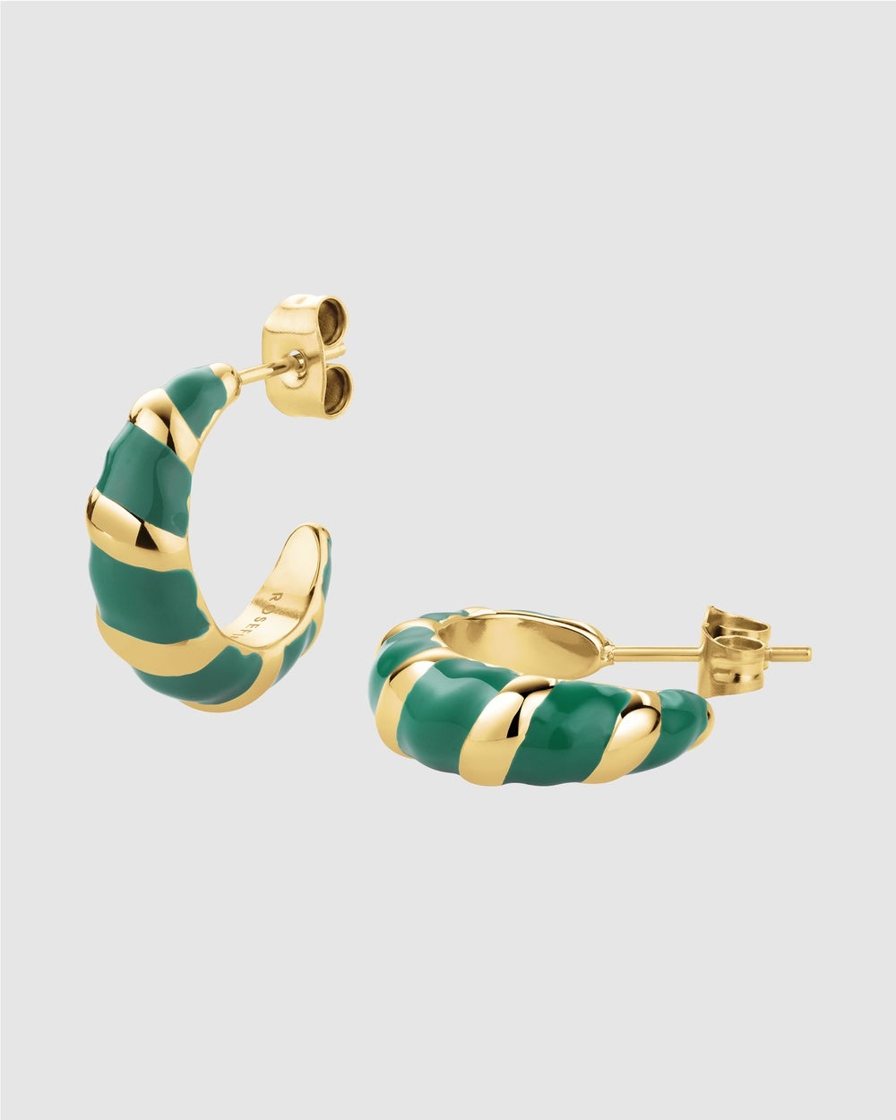 Rosefield - Essentials Emerald Tone Green Earrings - Jewellery (Gold) Essentials Emerald Tone Green Earrings