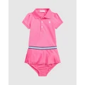 Polo Ralph Lauren - Pleated Mesh Polo Dress & Bloomers Babies - Dresses (Desert Pink) Pleated Mesh Polo Dress & Bloomers - Babies