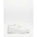 Superga - 2790 Tumbled Leather Sneakers - Sneakers (White) 2790 Tumbled Leather Sneakers