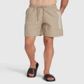 Superdry - Code Applique Swim Shorts - Swimwear (Winter Twig Beige) Code Applique Swim Shorts