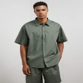 AERE - Theo Relaxed Fit Cotton Shirt - Casual shirts (Khaki) Theo Relaxed Fit Cotton Shirt