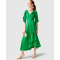 SACHA DRAKE - Hanworth House Wrap Dress - Dresses (Green) Hanworth House Wrap Dress
