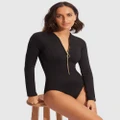Seafolly - Seafolly Collective Zip Front Surfsuit - Bikini Set (Black) Seafolly Collective Zip Front Surfsuit