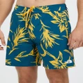 The North Face - Class V Ripstop Boardshorts - Swimwear (Blue Coral Tropical Paint Brush Print) Class V Ripstop Boardshorts