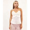 AERE - Pleated Linen Top - Tops (Soft White) Pleated Linen Top