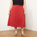 Atmos&Here Curvy - Maya Midi Skirt - Skirts (Rust) Maya Midi Skirt
