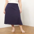 Atmos&Here Curvy - Maya Midi Skirt - Skirts (Navy) Maya Midi Skirt
