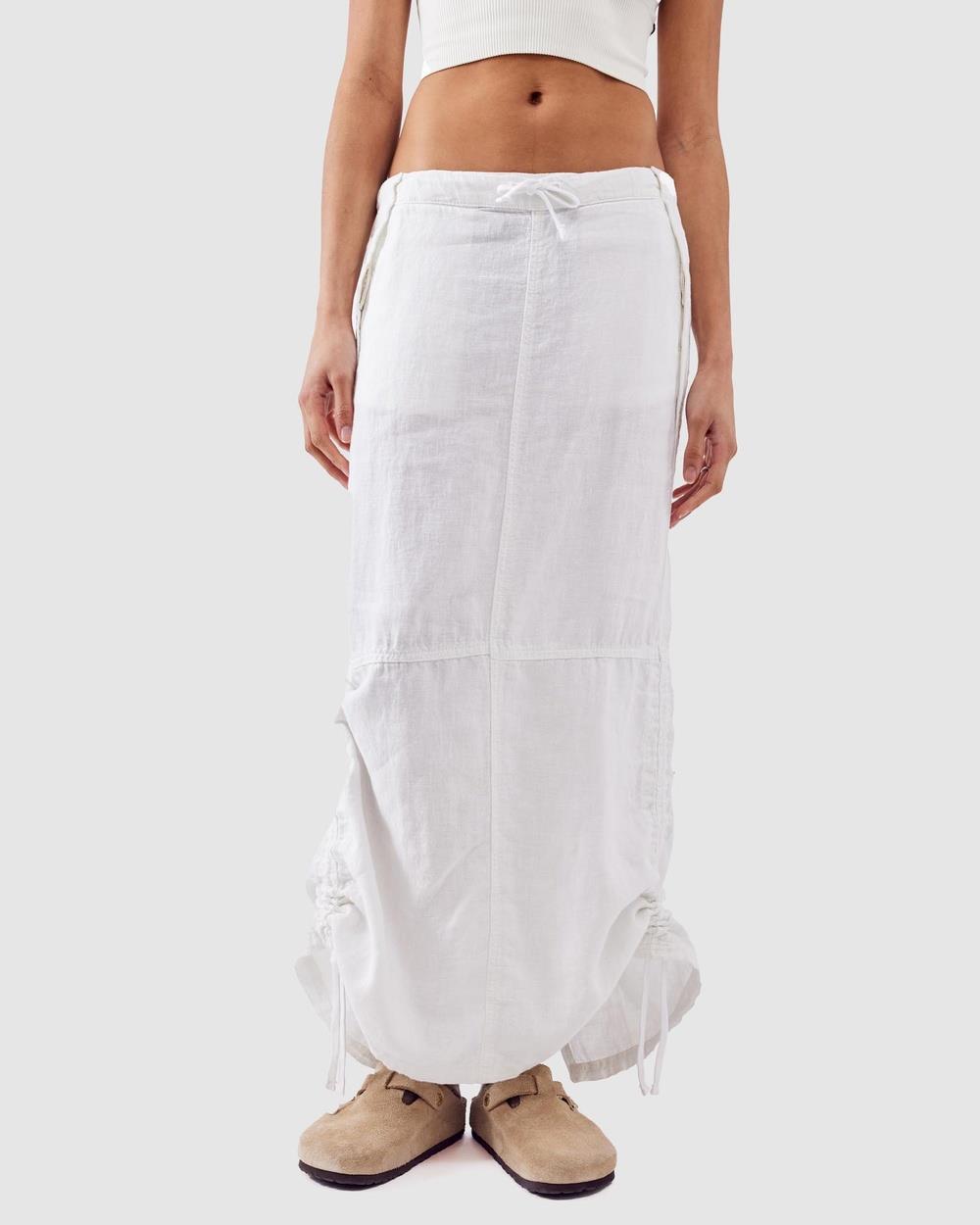 BDG By Urban Outfitters - Baggy Linen Skirt - Skirts (White) Baggy Linen Skirt