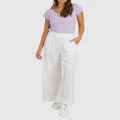 Roxy - Womens Santorini Linen Trousers - Pants (BRIGHT WHITE) Womens Santorini Linen Trousers