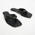 Atmos&Here - Suzy Comfort Sandals - Sandals (Black Leather) Suzy Comfort Sandals