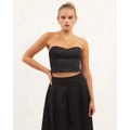 AERE - Bustier Top - Cropped tops (Black) Bustier Top
