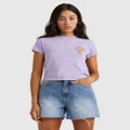 Billabong - Violet Delight Crop T Shirt For Women - Tops (LILAC BREEZE) Violet Delight Crop T Shirt For Women