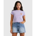 Billabong - Violet Delight Crop T Shirt For Women - Tops (LILAC BREEZE) Violet Delight Crop T Shirt For Women