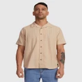 RVCA - Beat Stripe Shirt - Tops (STONE) Beat Stripe Shirt