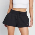 Nike - Phoenix Fleece Women's High Waisted Shorts - High-Waisted (Black & Sail) Phoenix Fleece Women's High-Waisted Shorts