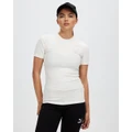 Puma - Classics Ribbed Slim Tee - Short Sleeve T-Shirts (White) Classics Ribbed Slim Tee