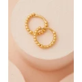 Luv Aj - The Mini Continuous Beaded Huggies ICONIC EXCLUSIVE - Jewellery (Gold) The Mini Continuous Beaded Huggies - ICONIC EXCLUSIVE