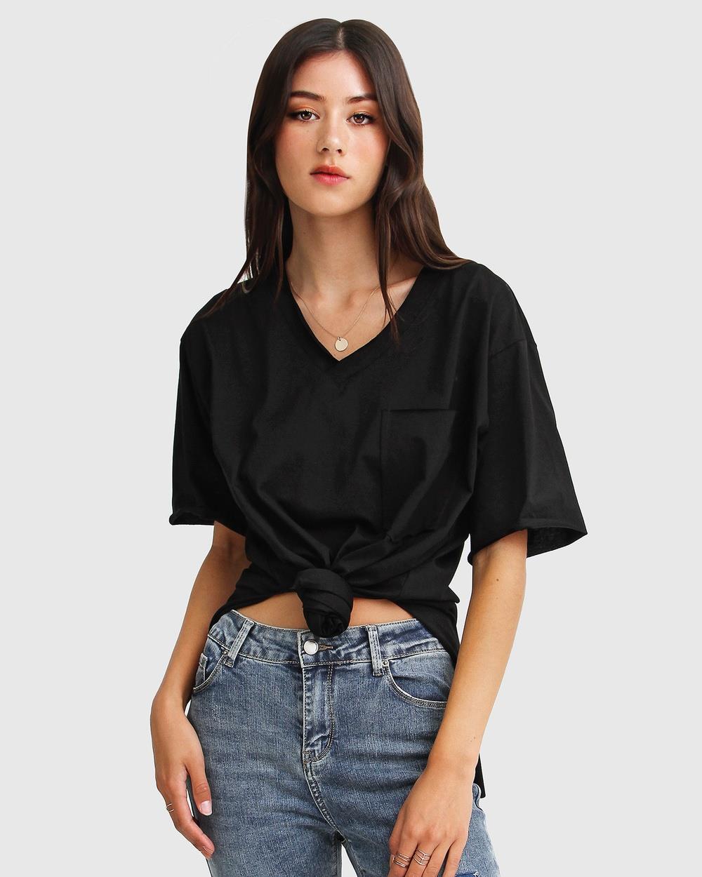 Belle & Bloom - Brave Soul Oversized T Shirt - Short Sleeve T-Shirts (Black) Brave Soul Oversized T-Shirt