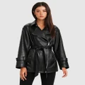 Belle & Bloom - BFF Belted Leather Jacket - Coats & Jackets (Black) BFF Belted Leather Jacket