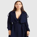 Belle & Bloom - Manhattan Cropped Trench - Trench Coats (Navy) Manhattan Cropped Trench