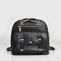 Belle & Bloom - 5th Ave Leather Backpack - Backpacks (Black) 5th Ave Leather Backpack