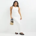 Dazie - Curve Hugger Maxi Dress - Dresses (White) Curve Hugger Maxi Dress
