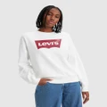 Levi's - Standard Crew Neck Sweatshirt - Sweats (White) Standard Crew Neck Sweatshirt