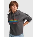 Superdry - Rainbow Graphic Logo Hoodie - Sweats & Hoodies (Charcoal) Rainbow Graphic Logo Hoodie