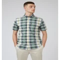 Ben Sherman - Irregular Check Short Sleeve Shirt - Casual shirts (GREEN) Irregular Check Short Sleeve Shirt