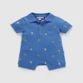 Purebaby - Polo Growsuit Babies - All onesies (Cacti Broderie) Polo Growsuit - Babies