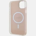 Guess - iPhone 15 Plus Script MagSafe Phone Case - Tech Accessories (Pink) iPhone 15 Plus Script MagSafe Phone Case