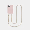 LOUVE COLLECTION - Dusty Pink Phone Case + Bisque Strap - Novelty Gifts (Black/Black) Dusty Pink Phone Case + Bisque Strap