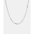 Michael Hill - 3.55mm Wide Solid Flat Curb Chain in 10kt White Gold - Jewellery (White) 3.55mm Wide Solid Flat Curb Chain in 10kt White Gold