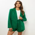 Atmos&Here - Tina x A&H Cuba Linen Blend Blazer - Blazers (Tropical Green) Tina x A&H- Cuba Linen Blend Blazer
