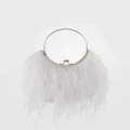 Olga Berg - Penny Feathered Frame Bag - Clutches (White) Penny Feathered Frame Bag